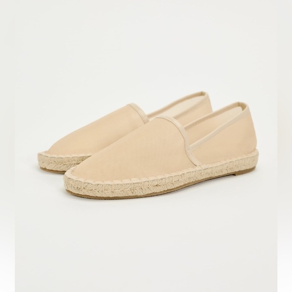 New ZARA Mesh Espadrilles With Jute Sole - Picture 1 of 5